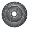 R1 79-81 Ford Mustang Front Left Drilled & Slotted Silver Brake Rotor
