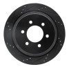R1 02-06 Ford Expedition Rear Left Drilled & Slotted Black Brake Rotor