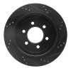 R1 02-06 Ford Expedition Rear Left Drilled & Slotted Black Brake Rotor