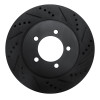 R1 02-05 Ford Explorer Front Right Drilled & Slotted Black Brake Rotor
