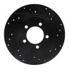 R1 02-10 Ford Explorer Rear Right Drilled & Slotted Black Brake Rotor