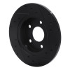 R1 04-12 Chevrolet Malibu Rear Left Drilled & Slotted Black Brake Rotor