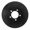 R1 02-05 Ford Explorer Front Left Drilled & Slotted Black Brake Rotor