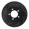 R1 02-10 Ford Explorer Rear Left Drilled & Slotted Black Brake Rotor