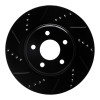 R1 04-12 Chevrolet Malibu Front Left Drilled & Slotted Black Brake Rotor