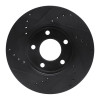 R1 01-07 Ford Escape Front Right Drilled & Slotted Black Brake Rotor
