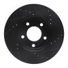 R1 01-07 Ford Escape Front Left Drilled & Slotted Black Brake Rotor