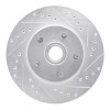 R1 68-70 Ford Mustang Front Right Drilled & Slotted Silver Brake Rotor