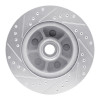 R1 68-70 Ford Mustang Front Right Drilled & Slotted Silver Brake Rotor
