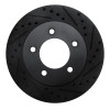 R1 97-02 Ford Expedition Front Right Drilled & Slotted Black Brake Rotor