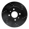 R1 91-02 Saturn SW1 Front Right Drilled & Slotted Black Brake Rotor