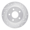 R1 04-12 Chevrolet Malibu Rear Right Drilled & Slotted Silver Brake Rotor