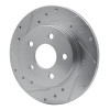 R1 04-12 Chevrolet Malibu Rear Left Drilled & Slotted Silver Brake Rotor