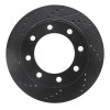 R1 99-05 Ford F-250 4WD (Super Duty) Front Left Drilled & Slotted Black Brake Rotor