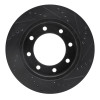 R1 99-05 Ford F-250 4WD (Super Duty) Front Left Drilled & Slotted Black Brake Rotor