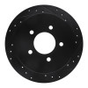R1 97-04 Ford F-150 RWD Rear Right Drilled & Slotted Black Brake Rotor