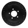 R1 97-04 Ford F-150 RWD Rear Right Drilled & Slotted Black Brake Rotor
