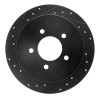 R1 97-04 Ford F-150 RWD Rear Left Drilled & Slotted Black Brake Rotor