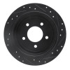 R1 97-04 Ford F-150 RWD Rear Left Drilled & Slotted Black Brake Rotor