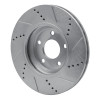 R1 04-12 Chevrolet HHR Front Left Drilled & Slotted Silver Brake Rotor