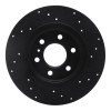 R1 06-09 Buick Terraza Rear Left Drilled & Slotted Black Brake Rotor