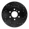 R1 06-09 Buick Terraza Rear Right Drilled & Slotted Black Brake Rotor