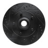 R1 00-04 Ford F-150 RWD Front Left Drilled & Slotted Black Brake Rotor