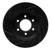 R1 99-07 Ford E-350 Econoline Club Wagon Rear Right Drilled & Slotted Black Brake Rotor