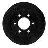 R1 99-07 Ford E-350 Econoline Club Wagon Rear Right Drilled & Slotted Black Brake Rotor