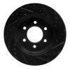 R1 99-07 Ford E-350 Econoline Club Wagon Rear Left Drilled & Slotted Black Brake Rotor