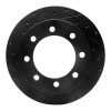 R1 99-07 Ford E-250 Econoline Rear Left Drilled & Slotted Black Brake Rotor