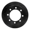 R1 99-07 Ford E-150 Econoline Rear Right Drilled & Slotted Black Brake Rotor