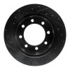 R1 99-07 Ford E-150 Econoline Rear Right Drilled & Slotted Black Brake Rotor