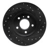 R1 05-05 Buick Terraza Rear Left Drilled & Slotted Black Brake Rotor ECB-52025L
