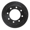 R1 99-05 Ford F-250 2WD (Super Duty) Rear Left Drilled & Slotted Black Brake Rotor
