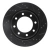 R1 99-05 Ford F-250 2WD (Super Duty) Rear Left Drilled & Slotted Black Brake Rotor