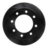 R1 99-05 Ford F-350 Super Duty 2WD Rear Right Drilled & Slotted Black Brake Rotor