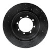 R1 99-04 Ford F-350 Super Duty 4WD Rear Right Drilled & Slotted Black Brake Rotor