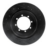 R1 99-04 Ford F-350 Super Duty 2WD Rear Left Drilled & Slotted Black Brake Rotor