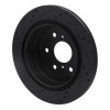R1 97-02 Ford F-250 2WD (Excl Super Duty) Front Right Drilled & Slotted Black Brake Rotor