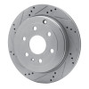 R1 07-17 Buick Enclave Rear Left Drilled & Slotted Silver Brake Rotor