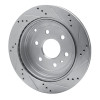 R1 07-17 Buick Enclave Rear Left Drilled & Slotted Silver Brake Rotor