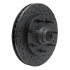 R1 97-04 Ford F-150 RWD Front Right Drilled & Slotted Black Brake Rotor