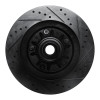 R1 97-99 Ford F-150 RWD Front Left Drilled & Slotted Black Brake Rotor