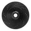 R1 97-99 Ford F-150 RWD Front Left Drilled & Slotted Black Brake Rotor ECB-54145L