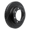 R1 95-99 Ford F-350 4WD (Excl Super Duty) Front Right Drilled & Slotted Black Brake Rotor