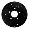 R1 92-05 Buick LeSabre Rear Left Drilled & Slotted Black Brake Rotor
