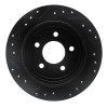 R1 95-02 Ford Explorer Rear Right Drilled & Slotted Black Brake Rotor