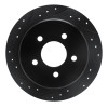 R1 95-02 Ford Explorer Sport Rear Left Drilled & Slotted Black Brake Rotor
