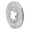 R1 04-08 Chevrolet Colorado Front Right Drilled & Slotted Silver Brake Rotor